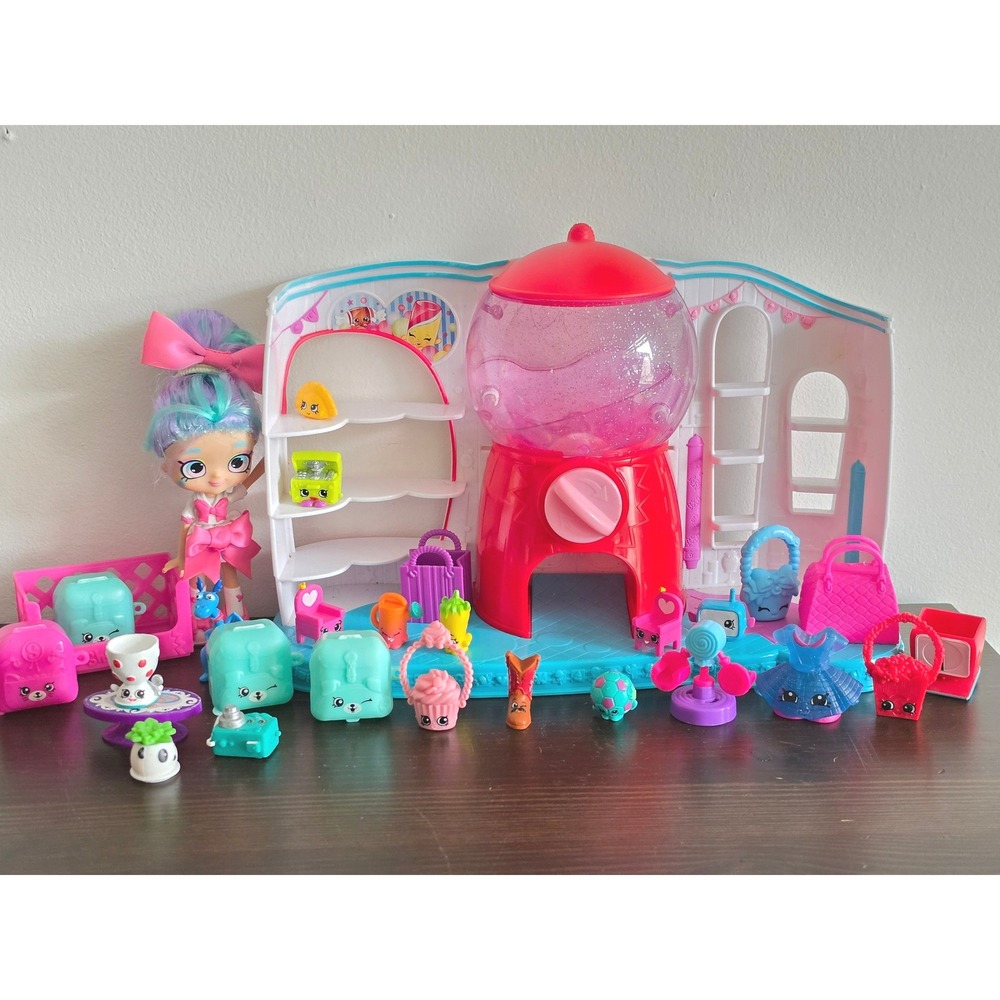 Shopkins Shoppies Bubbleisha Doll and Sweet Spot Gumball Playset Lot Accessory
